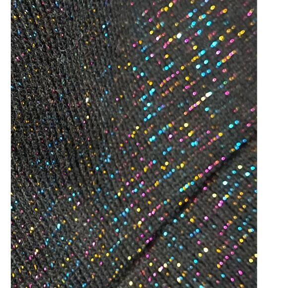 3 Winter Knit Toboggan Beanie Hats Solid Color With Rainbow Sparkle Threads OSFM - Picture 4 of 12